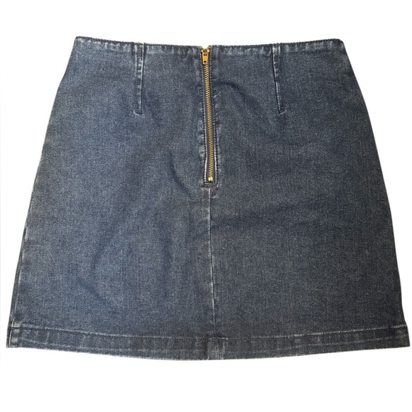 Y2K VINTAGE FOREVER 21 Women’s SZ M Pleated Denim Blue Jean Mini Skirt Festival - Picture 7 of 13